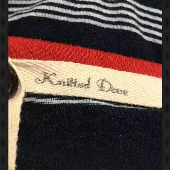 KNITTED DOVE Dress Tunic Striped Nautical Shift - Picture 6 of 8